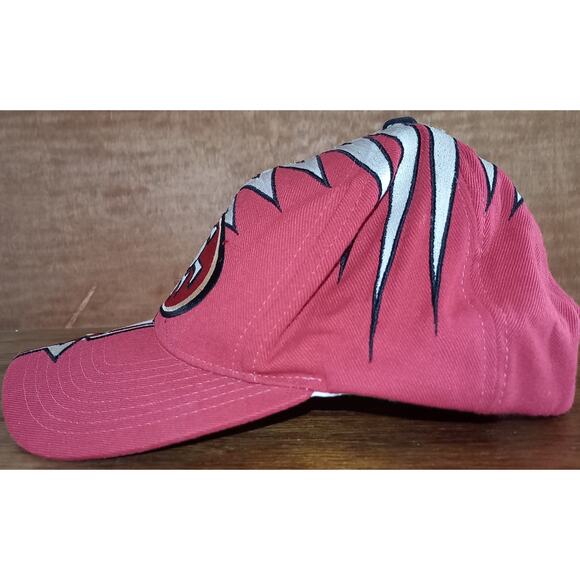 San Francisco 49ers 90s STARTER strapback SHOCKWAVE white red cap NFL Pro vtg - Picture 5 of 8